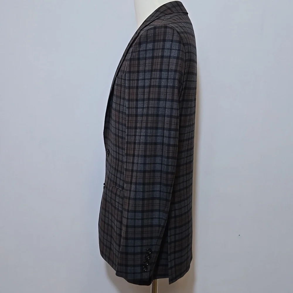 J. Crew Mens Ludlow Windowpane Slim Fit Wool Blazer‎ Jacket Size 38R Plaid